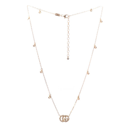 Gucci 18K Yellow Gold Diamond Running GG Pendant Necklace 3 of 5