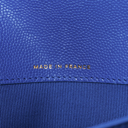 Chanel Caviar Quilted Large Gusset Flap Wallet Blue 7 of 13