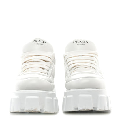 Prada Nappa Soft Metal Triangle Logo Padded Monolith 55mm Sneakers 40 White 2 of 11