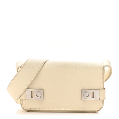 Salvatore Ferragamo Calfskin Gancini Twins Crossbody Bag White 1 of 16