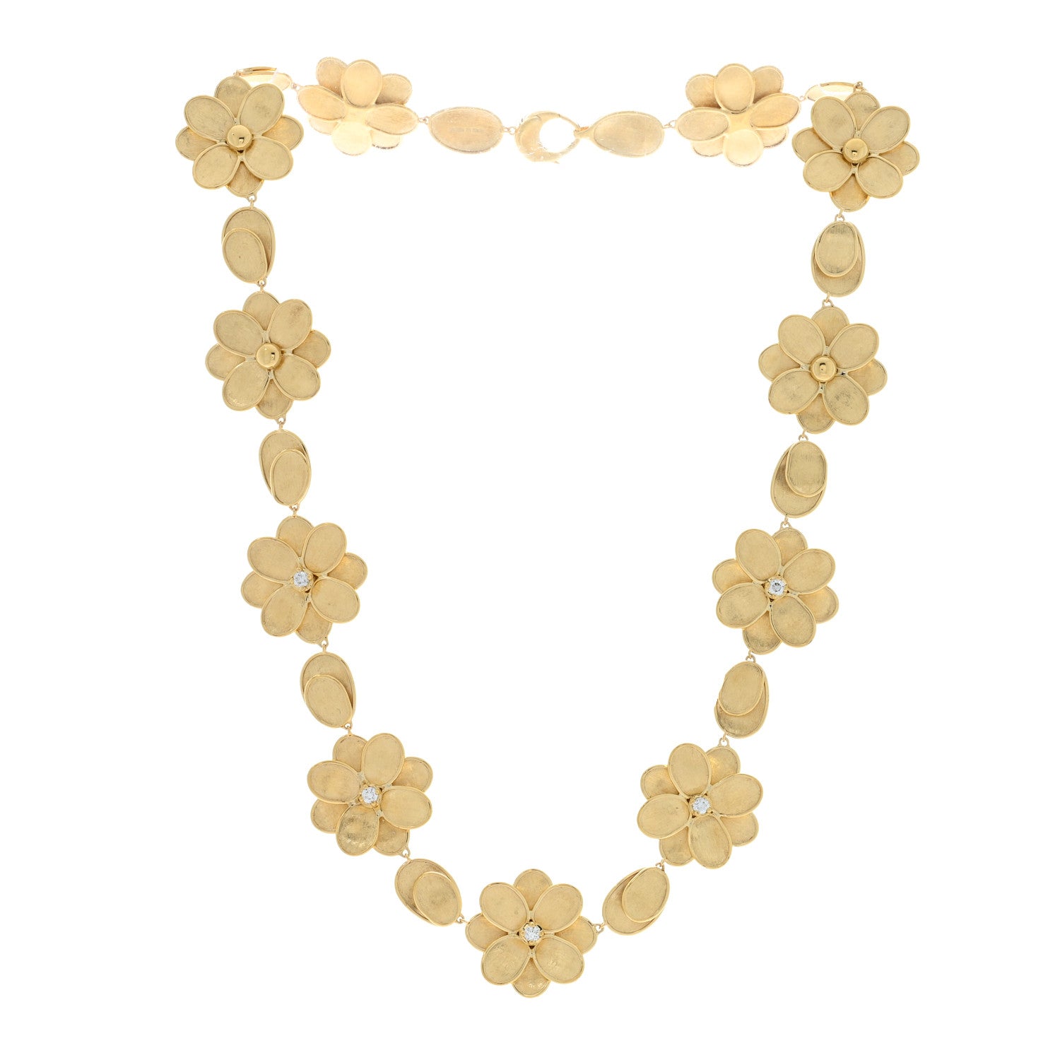 Marco Bicego 18K Yellow Gold Diamond Petali Collar Necklace 3 of 4