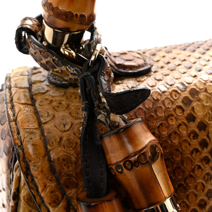 Gucci Snakeskin Medium New Bamboo Top Handle Bag Natural 13 of 15