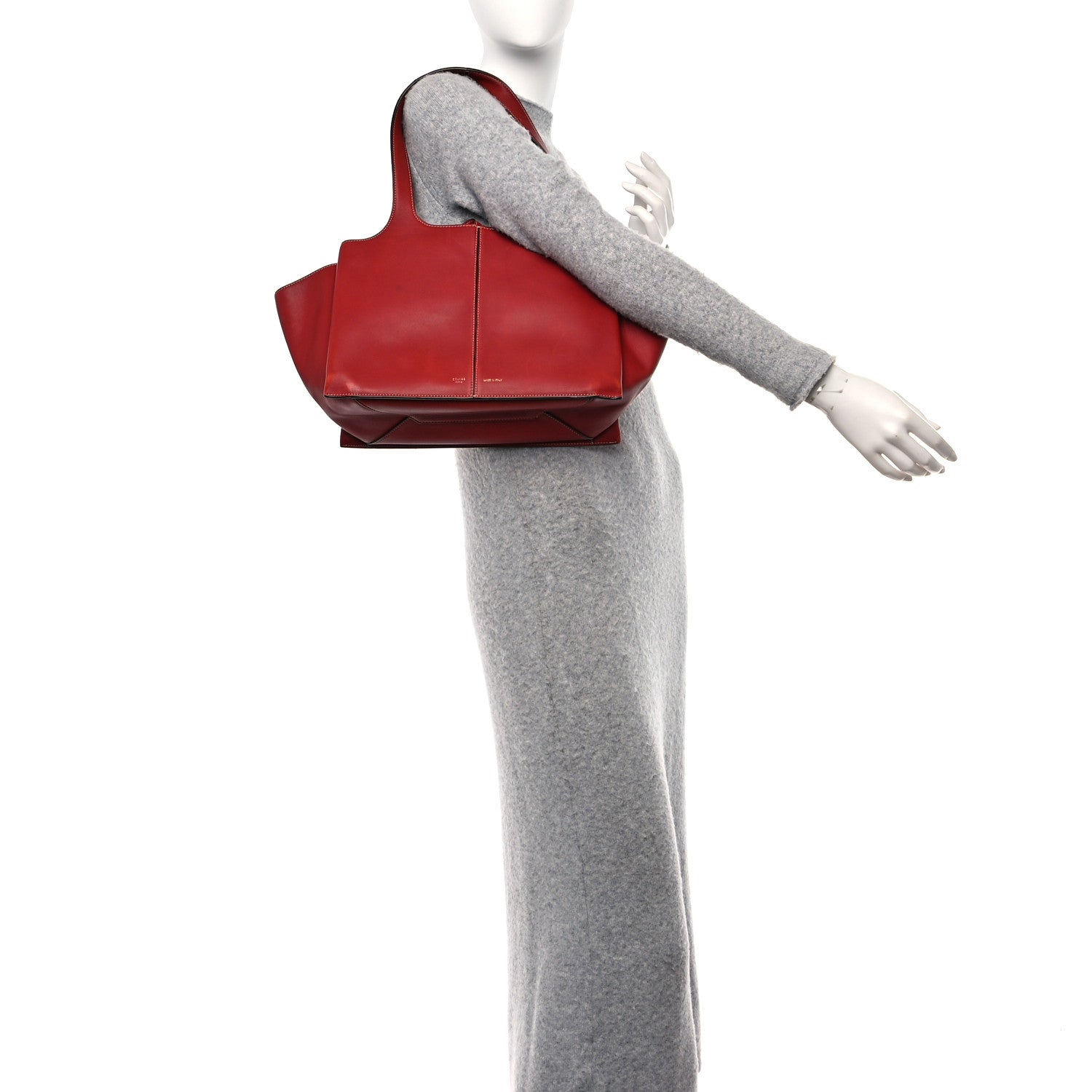 Celine Smooth Calfskin Small Tri-Fold Bag Red 2 of 14