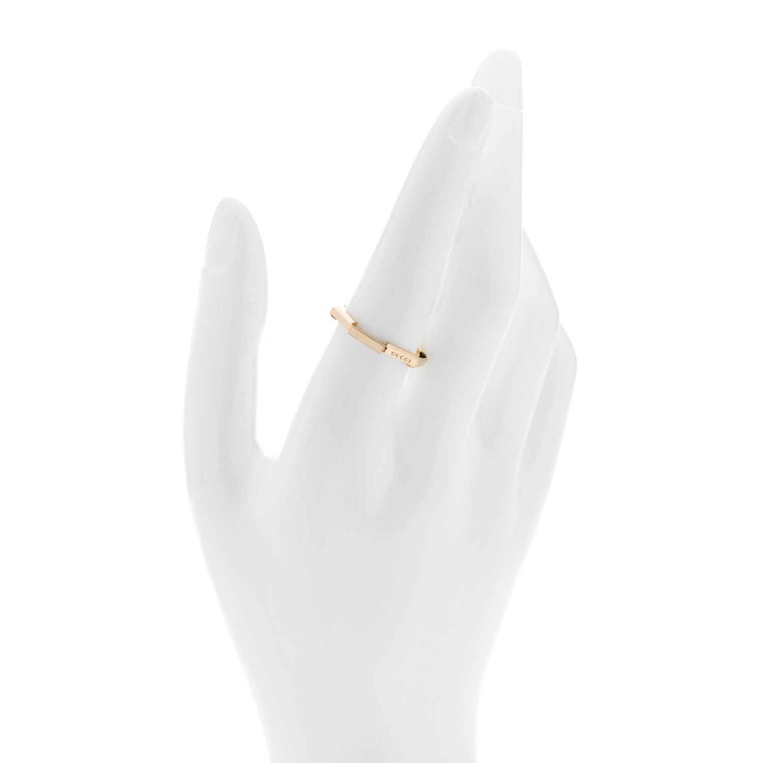 Gucci 18K Yellow Gold Link to Love Mirrored Ring 58 8.25 2 of 7