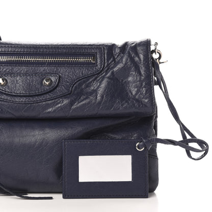 Balenciaga Agneau Classic Silver Hardware Envelope Strap Clutch Bleu Obscur 11 of 12