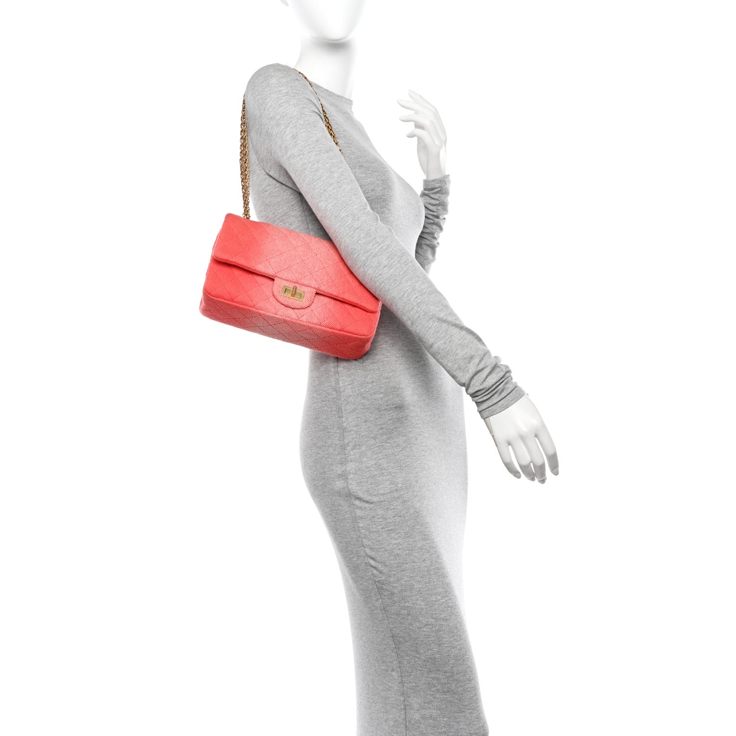 Chanel Ombre Denim Quilted 2.55 Reissue 225 Flap Coral 3 of 11