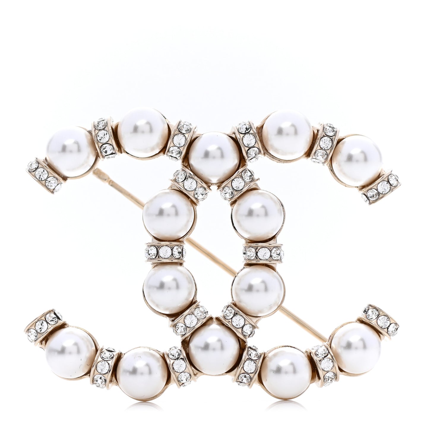 Pearl Crystal Nefertiti CC Brooch Gold