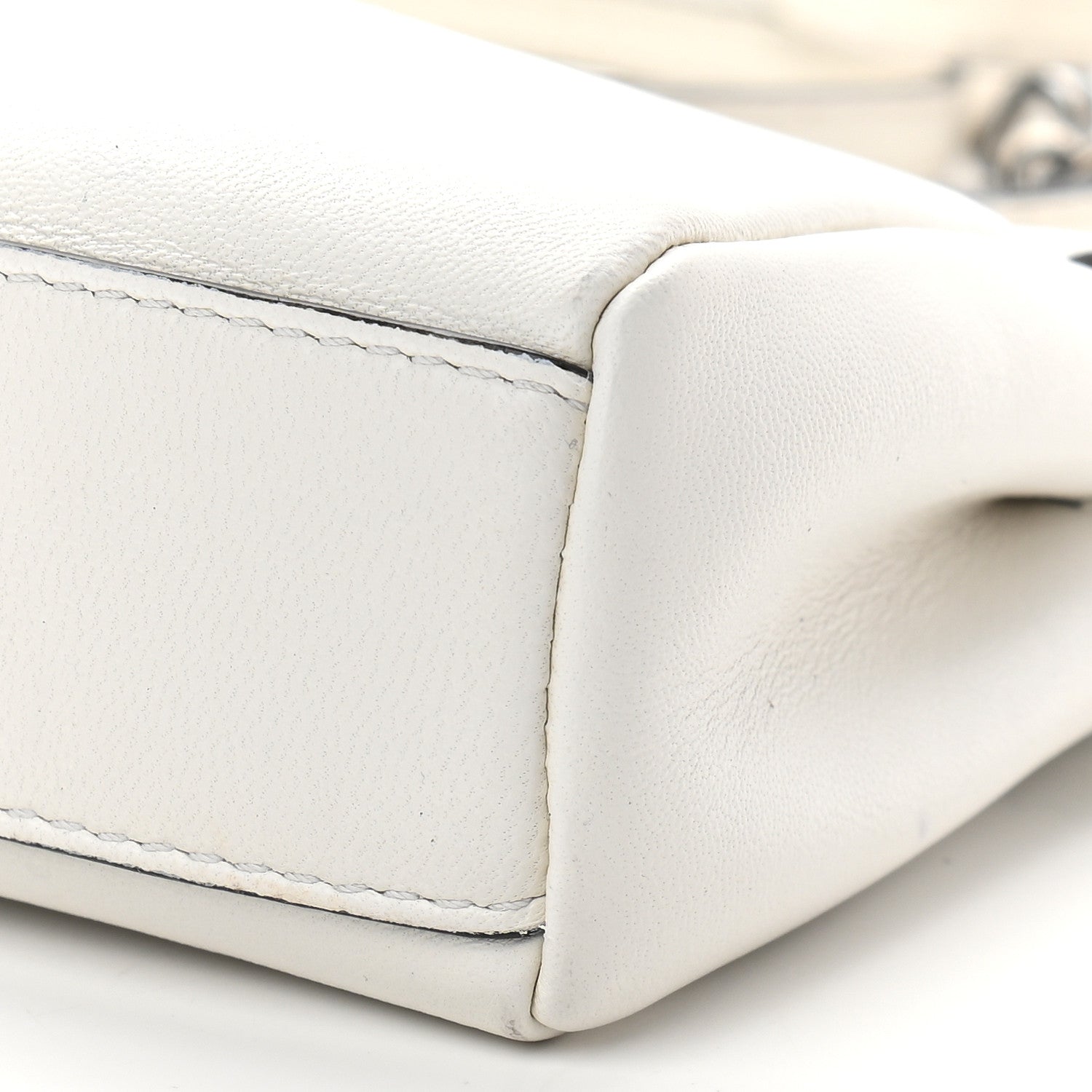 Fendi Shiny Nappa Micro Peekaboo Iconic Satchel White 9 of 11