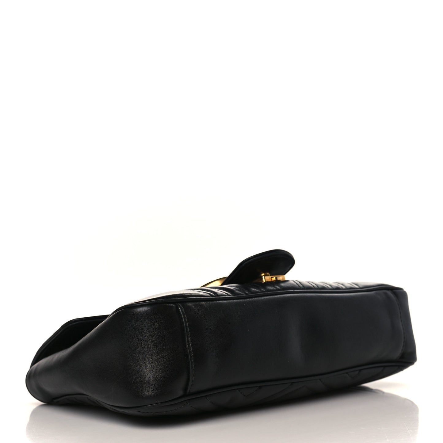 Calfskin Matelasse Medium GG Marmont Shoulder Bag Black