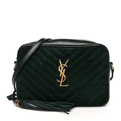 Saint Laurent Suede Calfskin Monogram Lou Camera Bag Vert Fonce 1 of 12