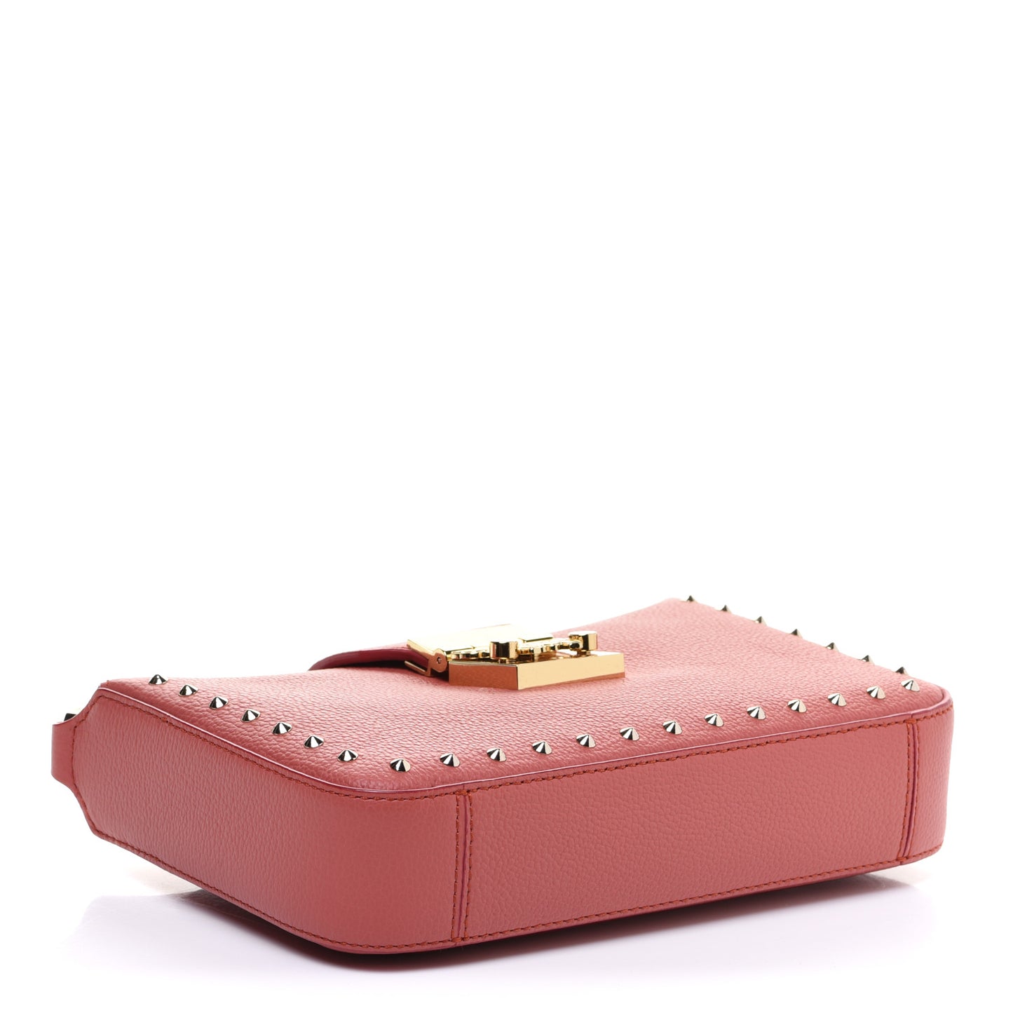 Calfskin Studded Shoulder Bag Pink