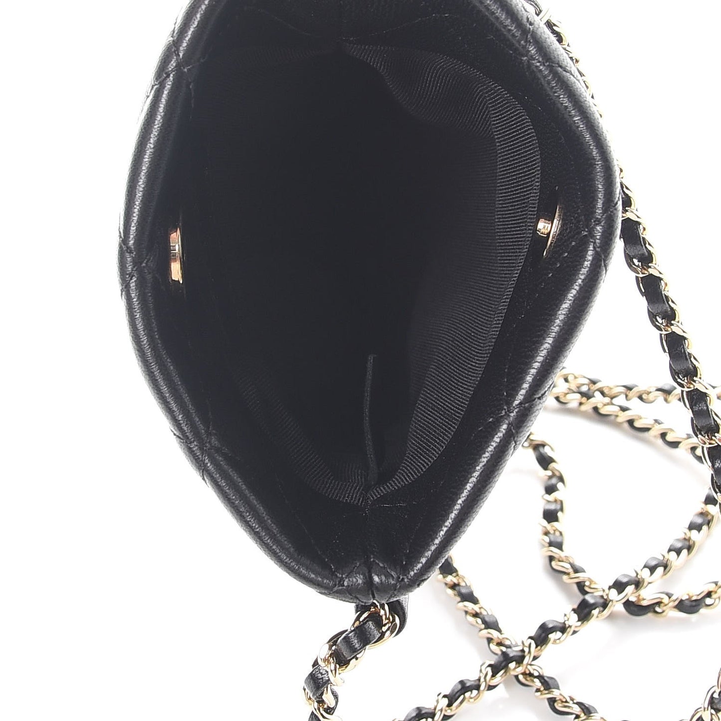Lambskin Quilted CC Clutch With Chain Black