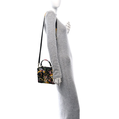 Dolce & Gabbana Brocade Crystal Embellished Floral Box Bag Black Multicolor 2 of 10