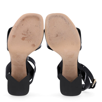 Louis Vuitton Patent Calfskin Shake Sandals 36 Black 7 of 10