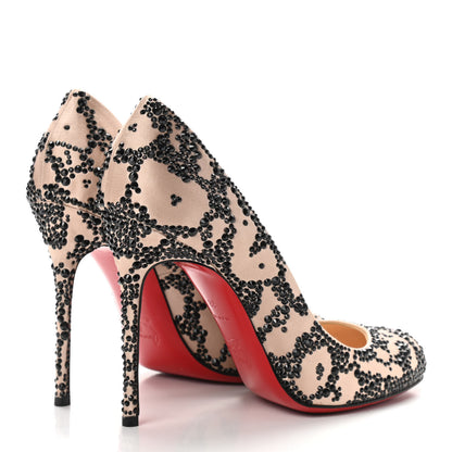 Christian Louboutin Crepe Satin Strass Devone 100 Pumps 38 Nude 4 of 10