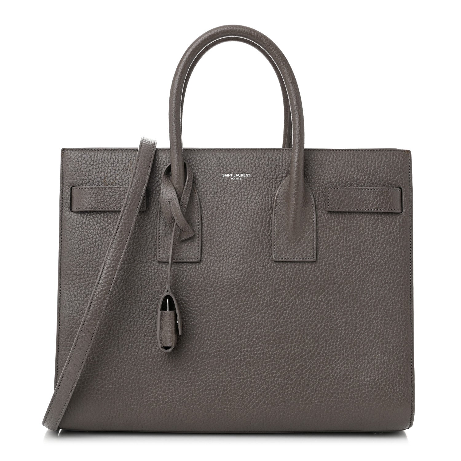 Saint Laurent Grained Calfskin Small Sac De Jour Fog 1 of 11