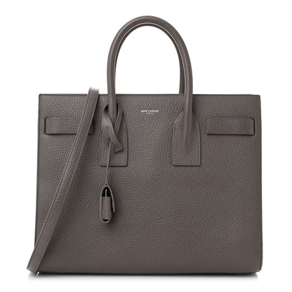 Saint Laurent Grained Calfskin Small Sac De Jour Fog 1 of 11