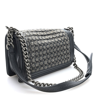 Chanel Tweed Calfskin Medium Boy Flap Grey 3 of 10