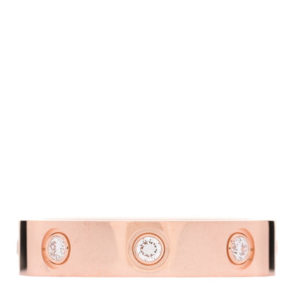 Cartier 18K Pink Gold 8 Diamond 4mm LOVE Wedding Band Ring 49 5 3 of 5