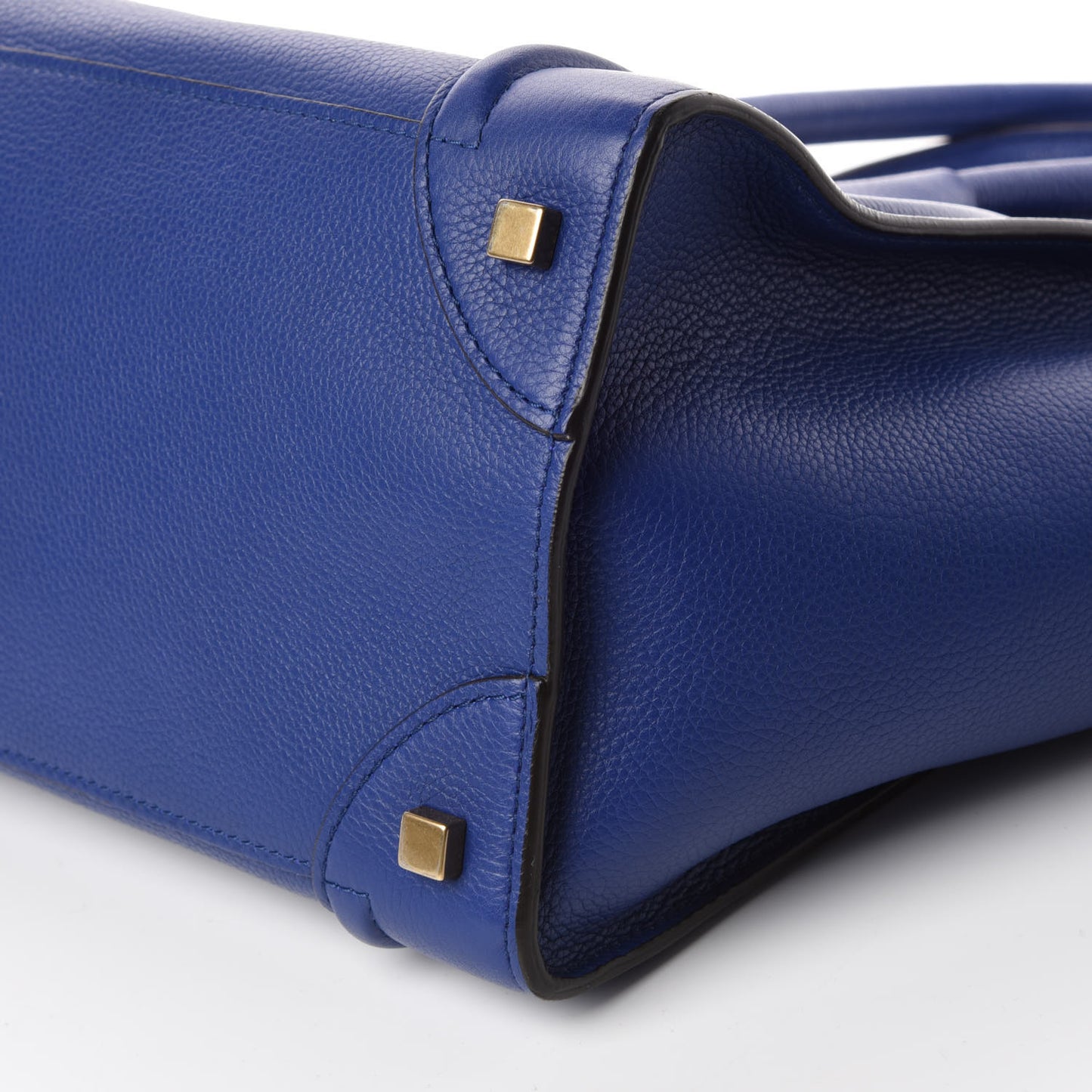 Drummed Calfskin Mini Luggage Indigo