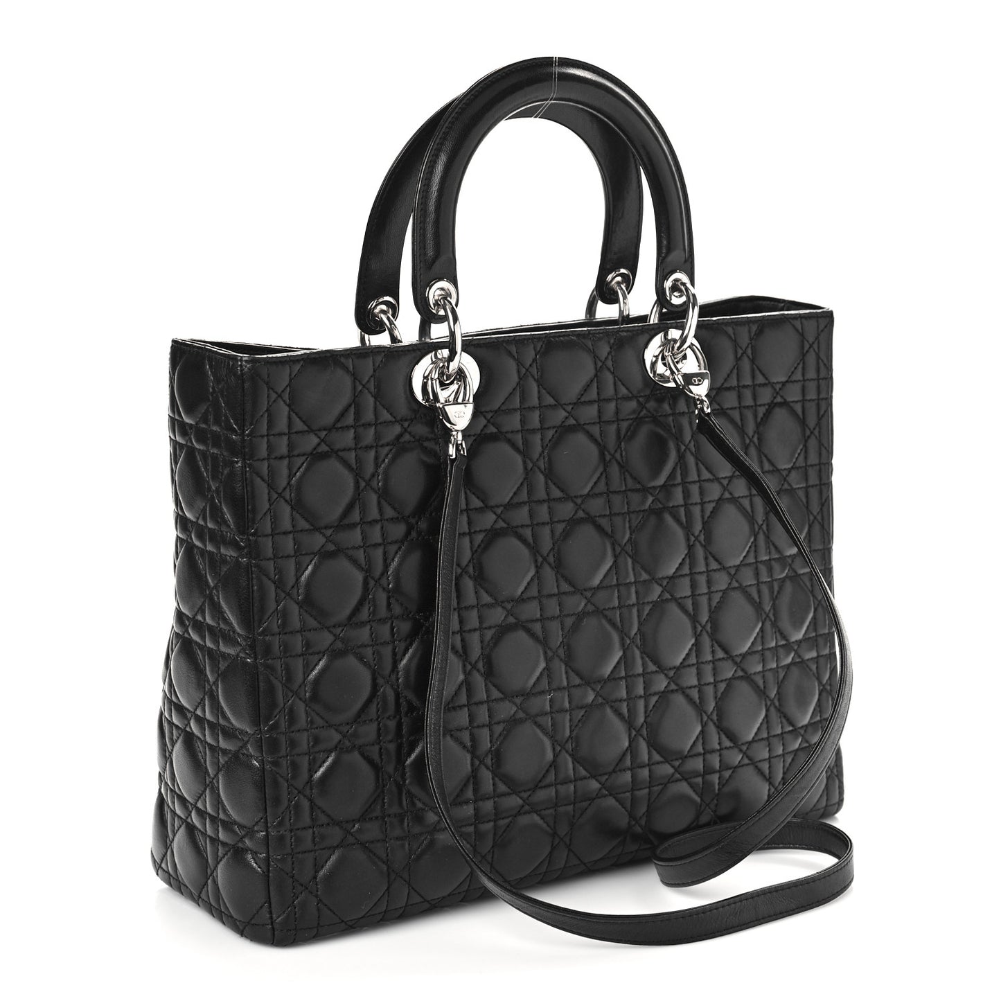 Lambskin Cannage Large Lady Dior Black