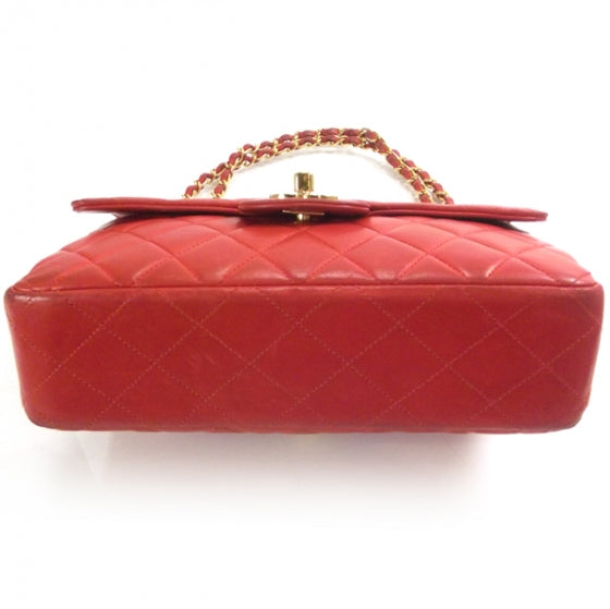 Lambskin Double Sided Small Flap Red