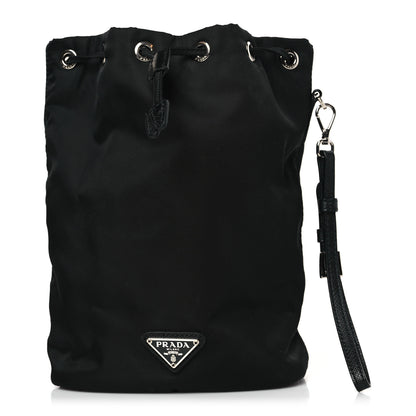 Prada Nylon Vela Drawstring Wristlet Pouch Black 1 of 9