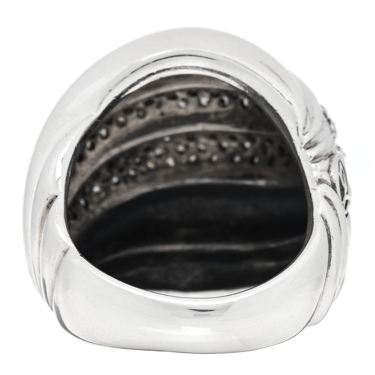 Sterling Silver Diamond Sculpted Cable Ring 51 5.75