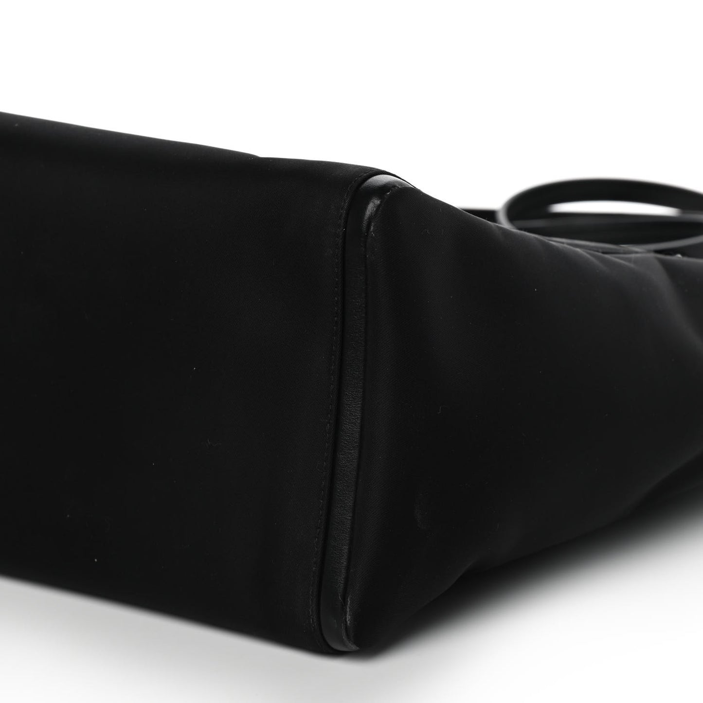 Tessuto Nylon Spazzolato Small Ouverture Top Handle Bag Black