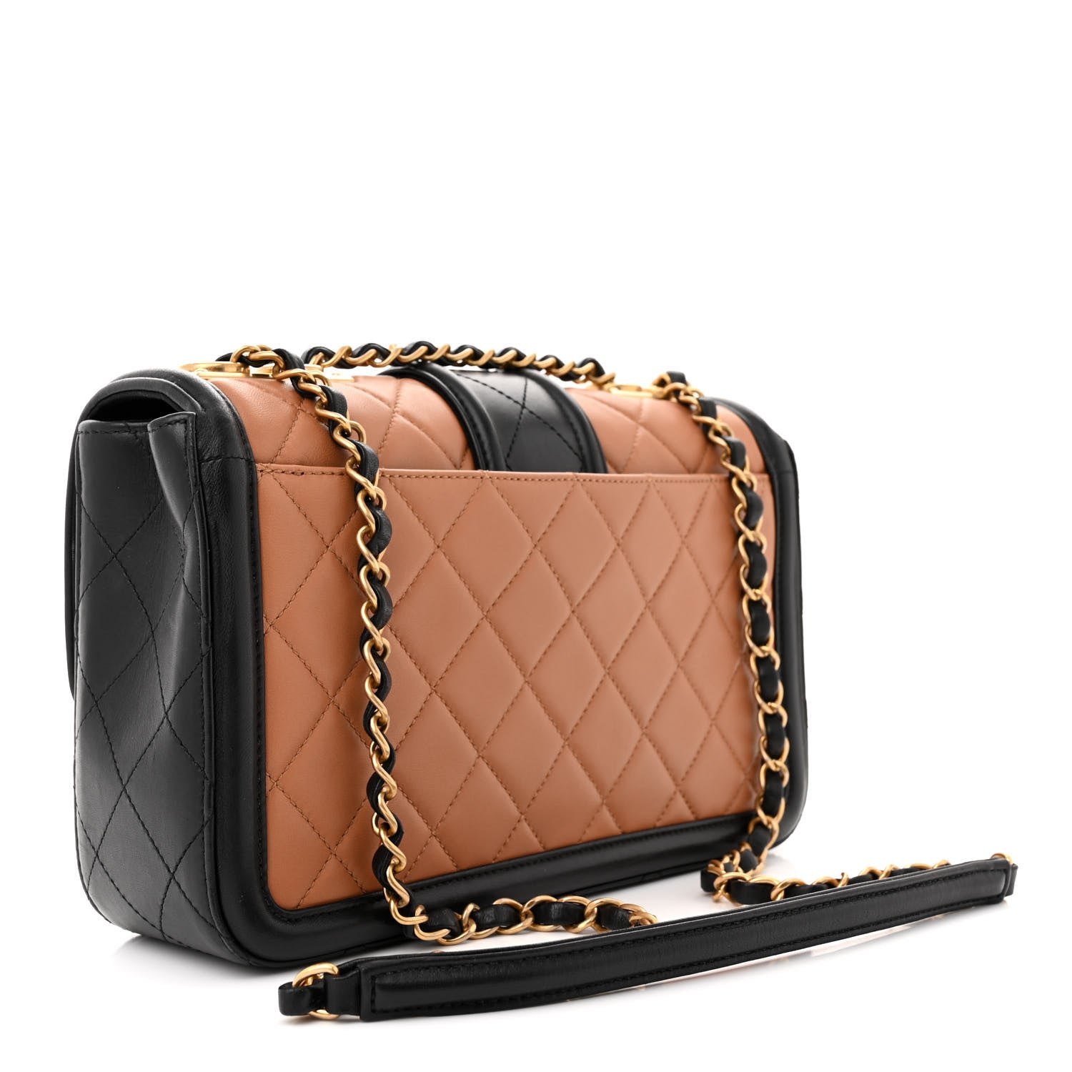 Chanel Lambskin Quilted Medium Elegant CC Flap Brown Black 3 of 13