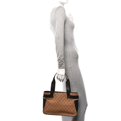 Gucci Denim Monogram Tote Dark Brown 2 of 10