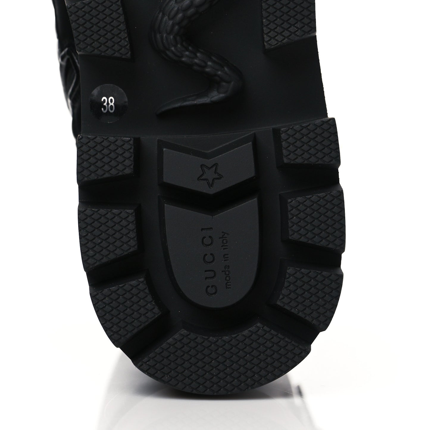 Nappa Frances GG Matelasse Platform Combat Boots 38 Black