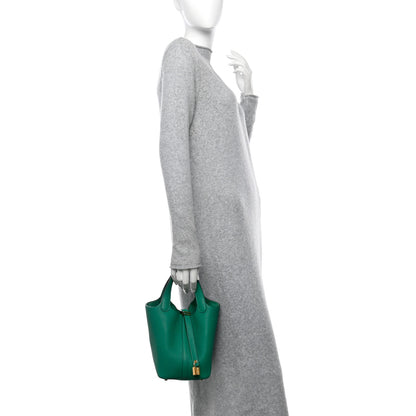 Hermes Taurillon Clemence Picotin Lock 18 PM Vert Jade 2 of 12