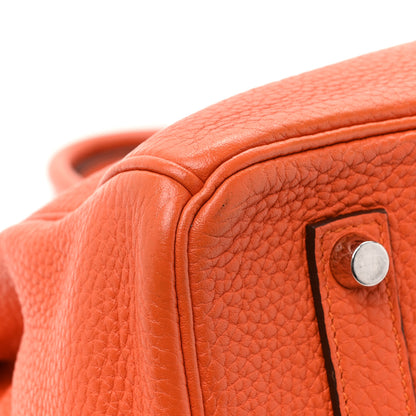 Hermes Taurillon Clemence Birkin 35 Orange 11 of 12