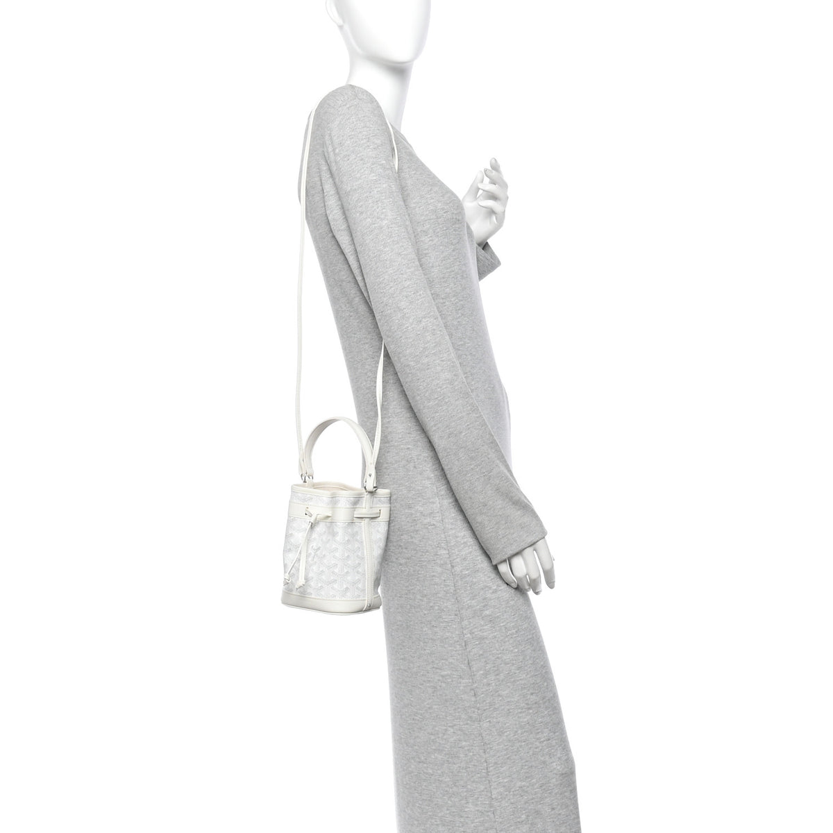 Goyardine Petit Flot Mini Bucket Bag White