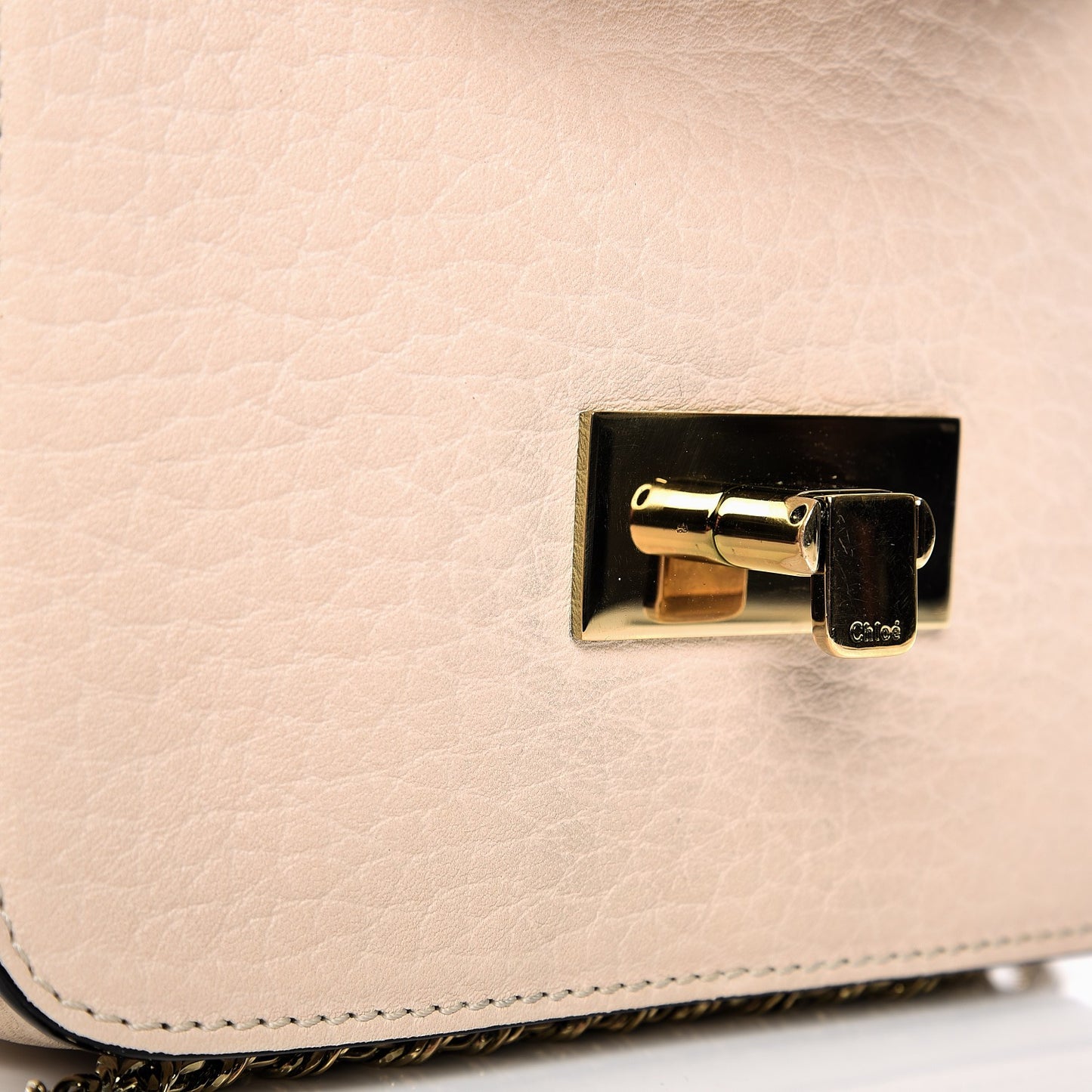 Grained Calfskin Mini Sally Flap Bag Beige