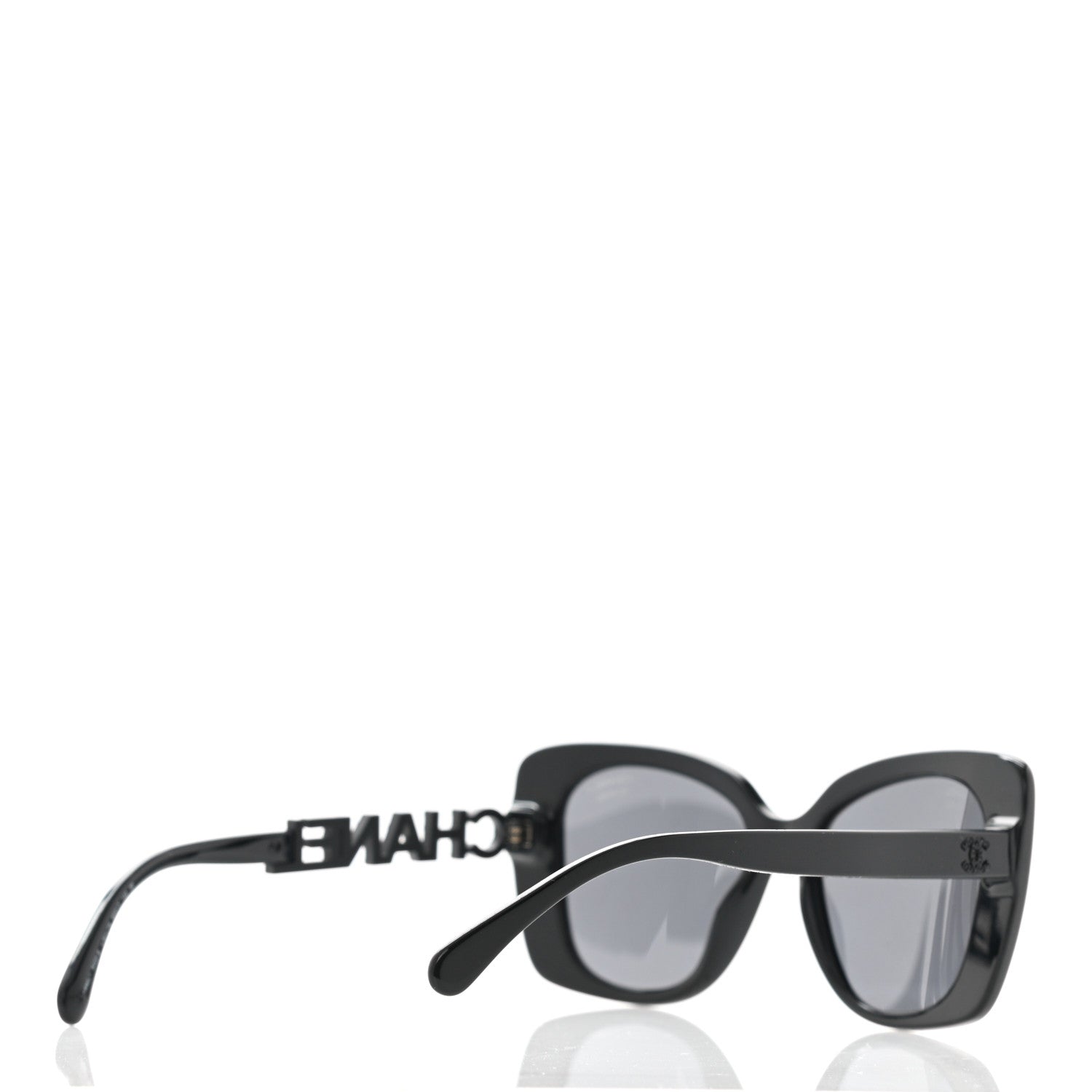 Chanel Acetate Strass Polarized Square Sunglasses 5422-B Black 4 of 8