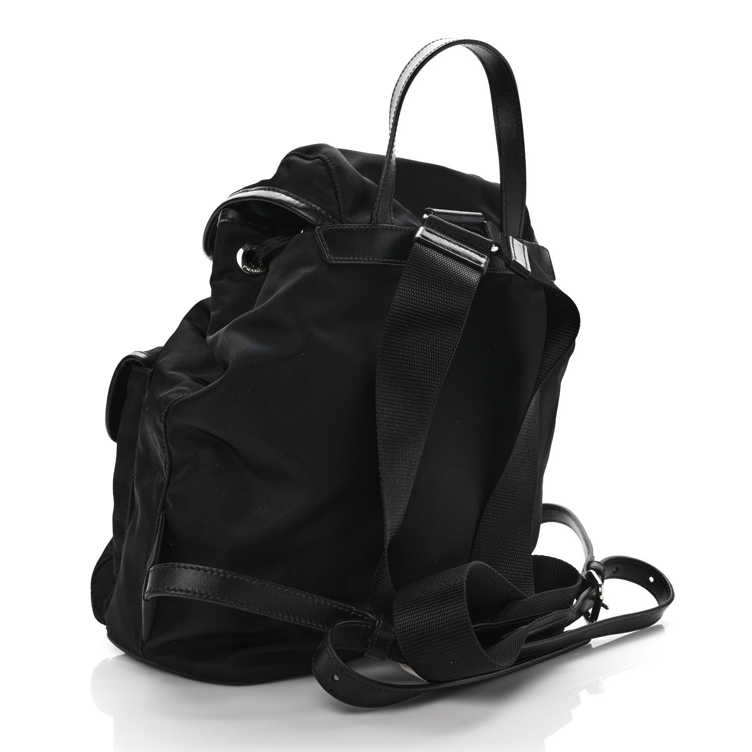 Prada Tessuto Nylon Soft Calfskin Small Backpack Black 3 of 12