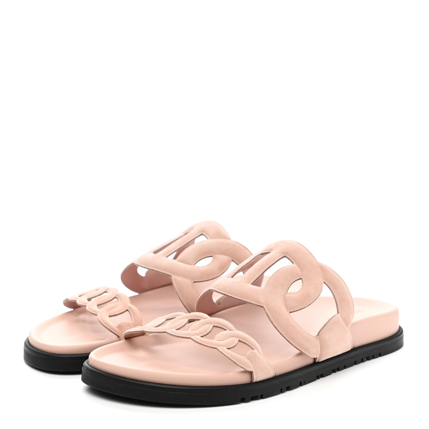 Hermes Suede Goatskin Extra Sandals 38 Rose Opaline 3 of 10