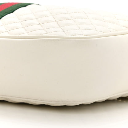 Gucci Nappa Web Trapuntata Small GG Shoulder Bag White 10 of 17