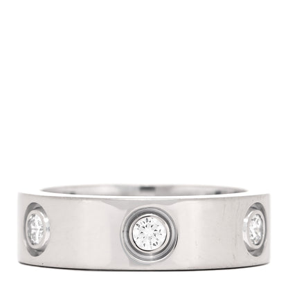 Cartier 18K White Gold 6 Diamond 5.5mm LOVE Ring 50 5.25 2 of 10