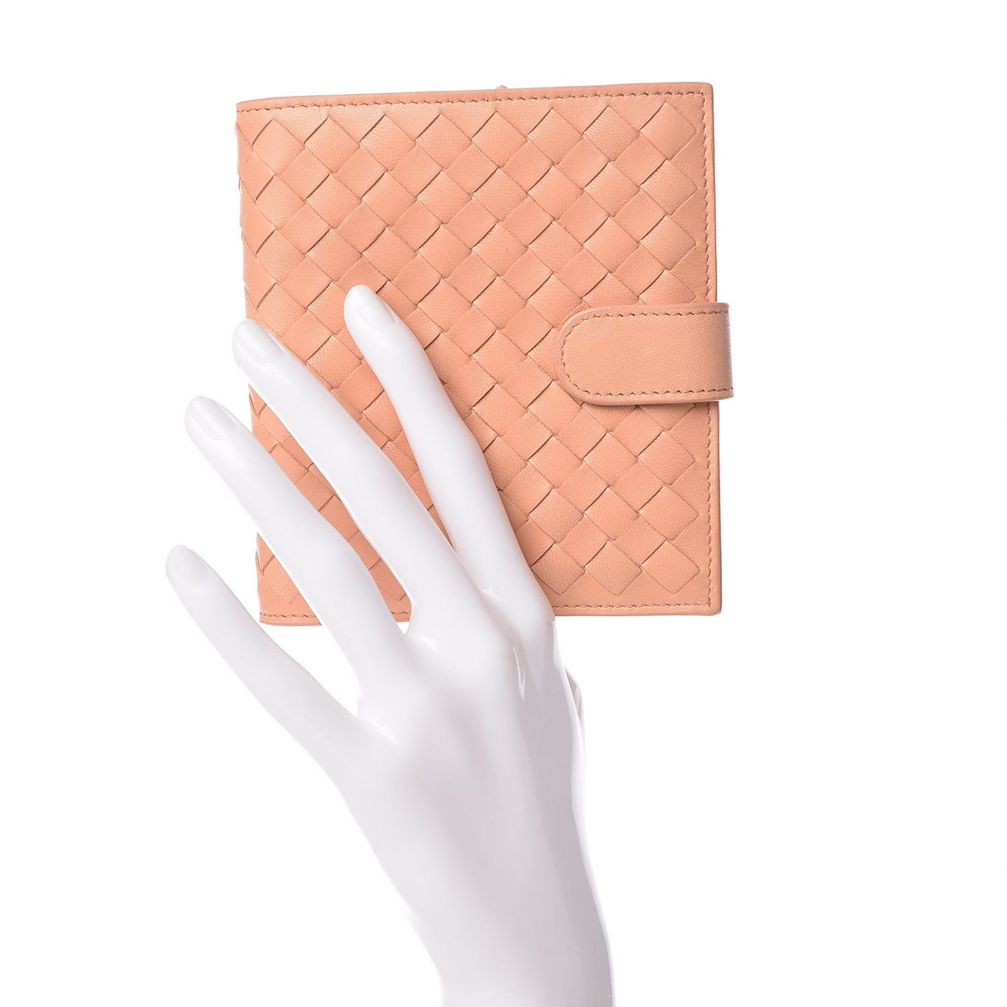 Nappa Intrecciato French Compact Wallet Peach