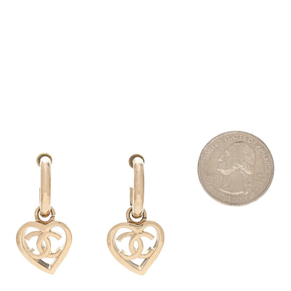 Chanel Metal CC Heart Coco In Love Drop Earrings Gold 2 of 5