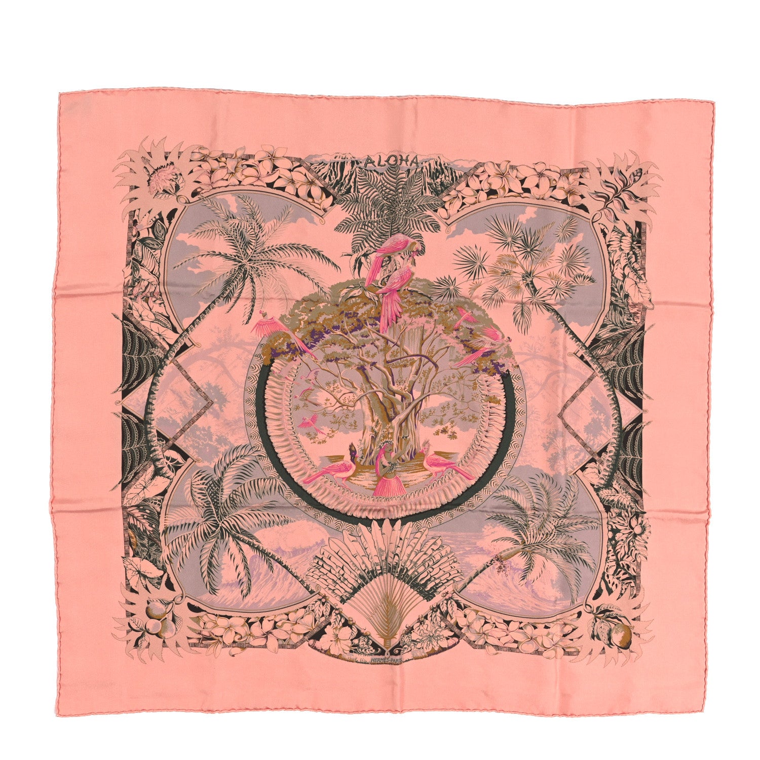 Hermes Silk Aloha Scarf 70 Rose Pale 1 of 5