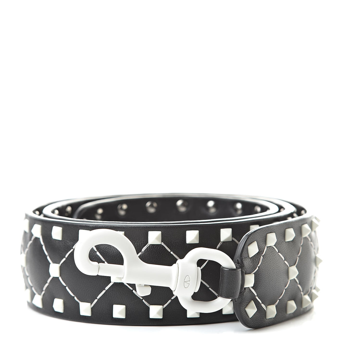 Lambskin Free Rockstud Spike Shoulder Strap Black