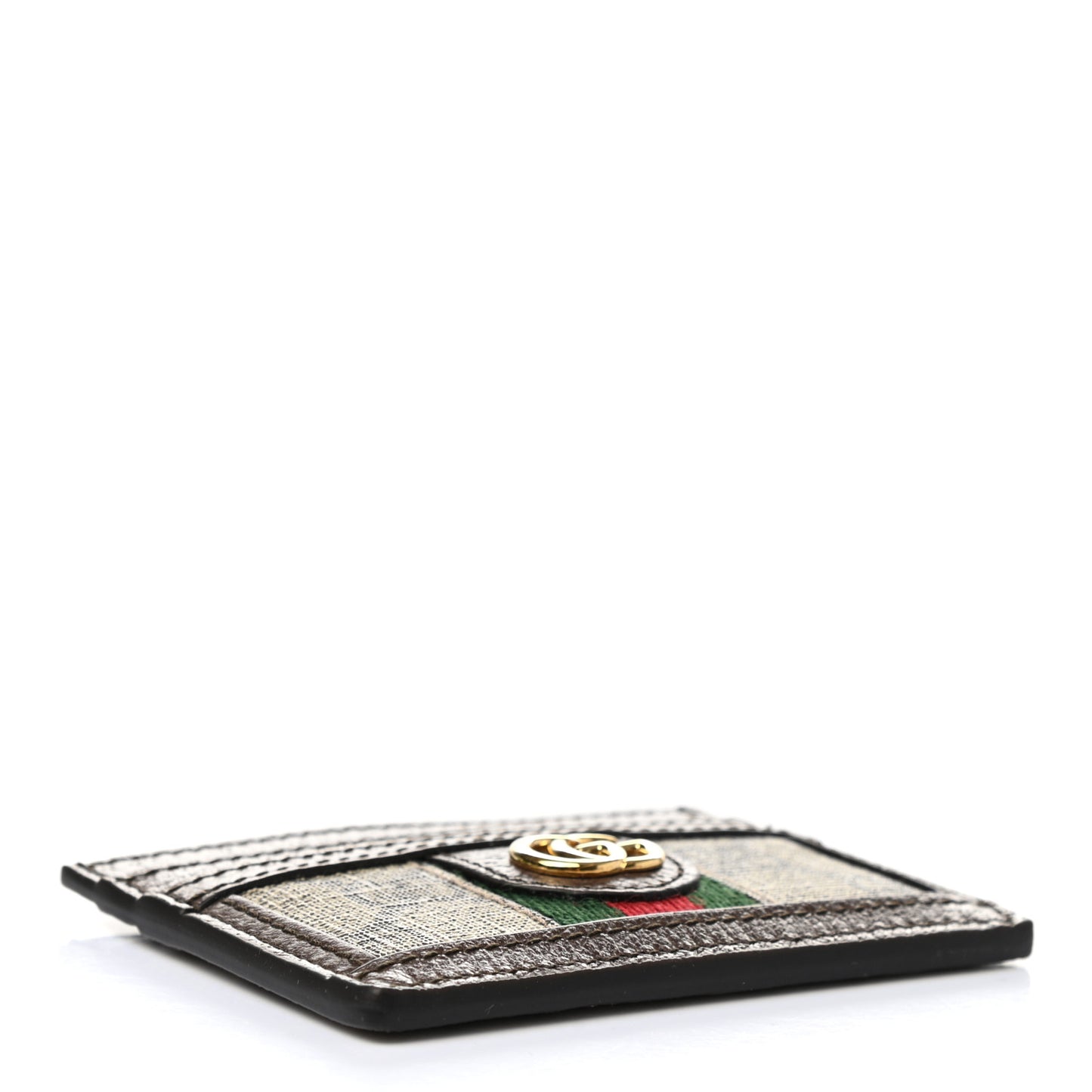 GG Supreme Monogram Ophidia Card Holder Brown