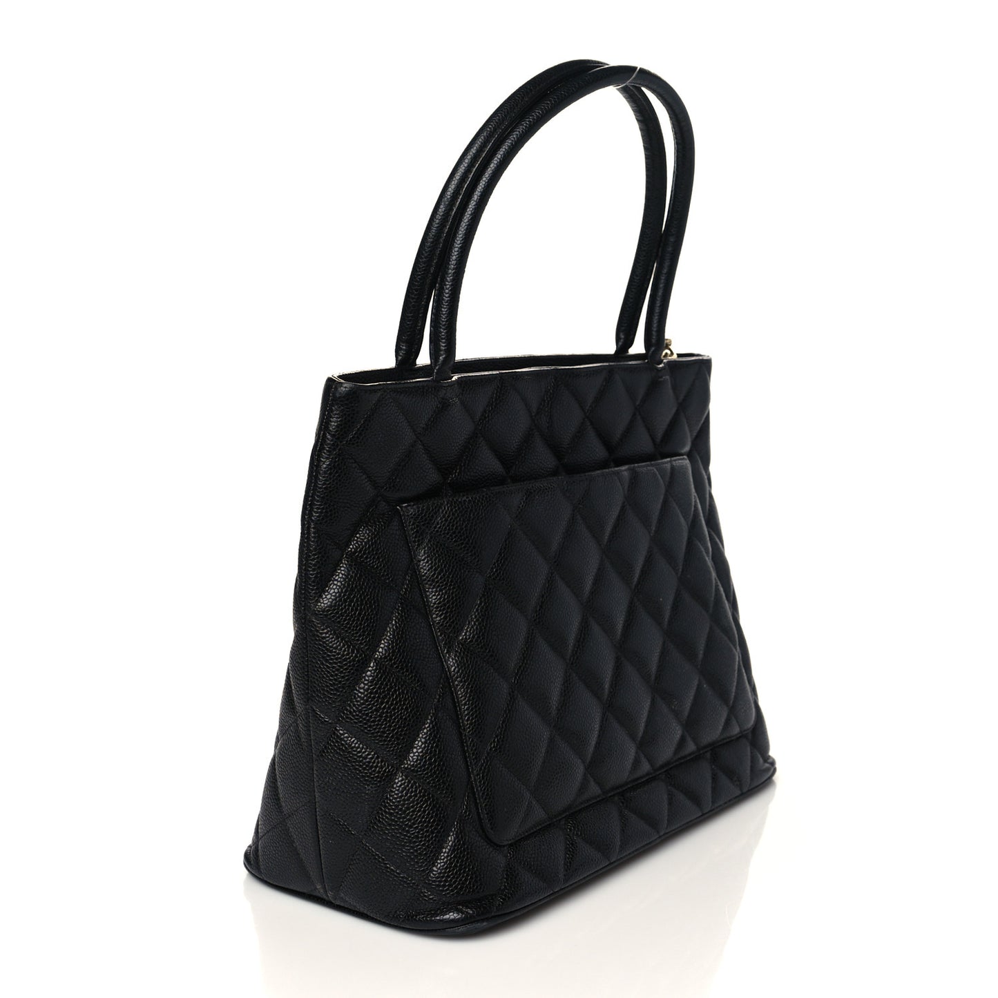 Caviar Quilted Medallion Tote Black