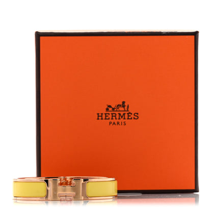 Hermes Enamel Narrow Clic Clac H Bracelet PM Jaune D'Or 6 of 6