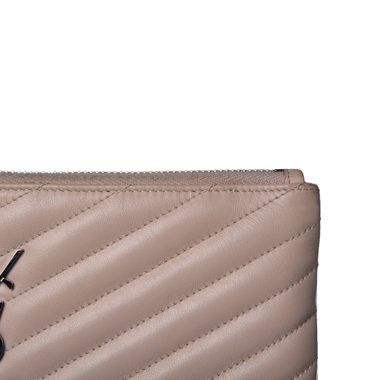 Calfskin Matelasse Chevron Monogram A5 Wristlet Rose Poudre