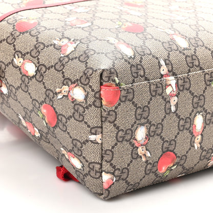 Gucci X PETER RABBIT GG Supreme Monogram Rabbit Print Childerns Backpack Red 9 of 11